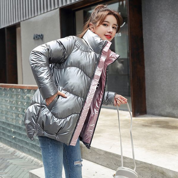 

2021 new winter thick warm parkas fashion black pu leather coats women long sleeve elegant zippers solid jackets female ladies 4m0z