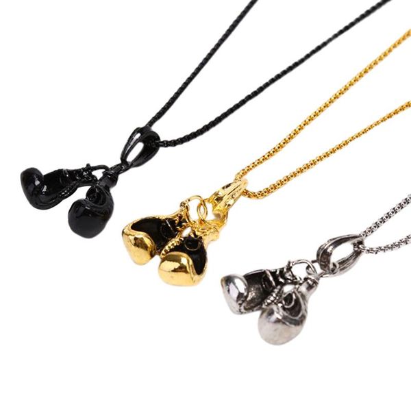 

new fashion mini alloy boxing glove necklace boxing fitness jewelry cool charm pendant for men boys gift choker, Silver