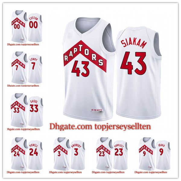 

toronto raptors men kyle lowry pascal siakam fred vanvleet white association 2020-21basketball jersey, Black