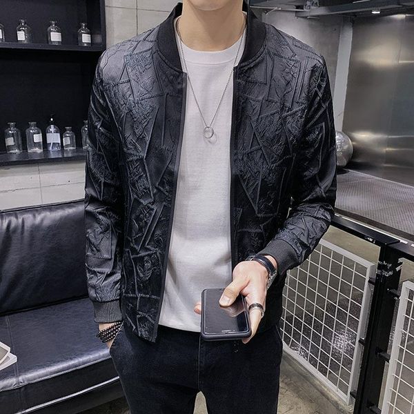 

casual fashion jackets men bomber jacket 2021 spring jacquard mens coats streetwear social windbreaker casaco masculino m-5xl, Black;brown