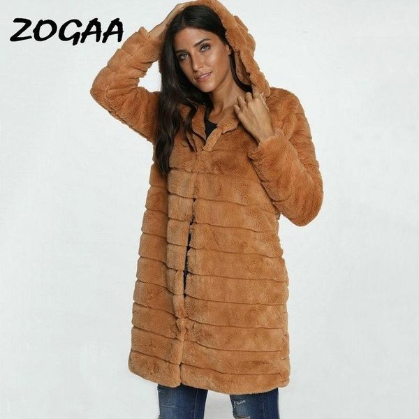 

zogaa faux fur coat winter women 2020 fashion casual warm slim long sleeve faux fur coat winter jacket women casaco feminino1, Black