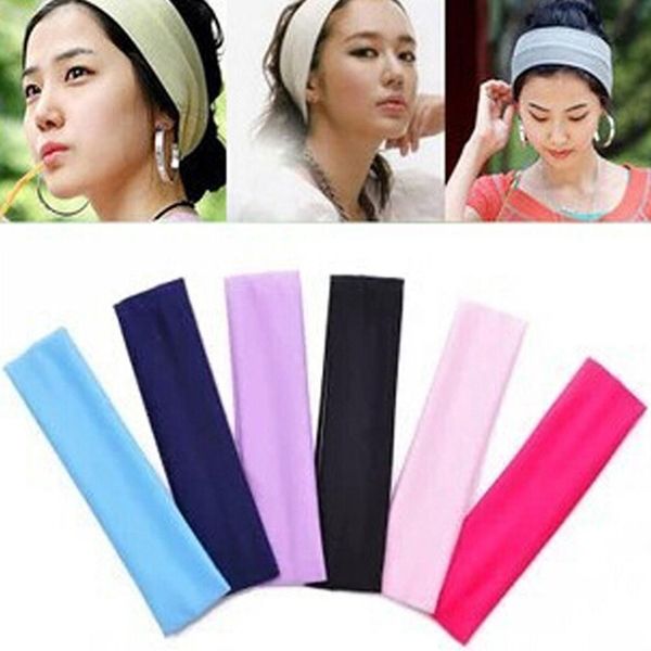 

women fashion headband solid sports running headwear fitness yoga elastic hair bands female wash makeup stretch hair accessories q sqcvfn