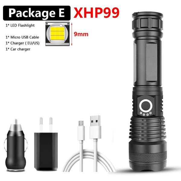

xhp99 9 core самый мощный светодиодный фонарик usb аккумуляторная масштабируемая тактическая горелка 18650 или 26650 батареи ручной фонарь s