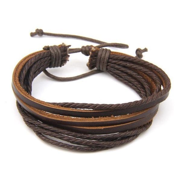 

new leather wrap braided wristband cuff punk men women bracelet bangle new jllywb