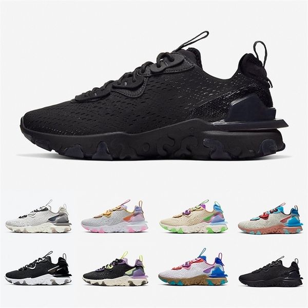 

triple black honeycomb react vision mens pastel hues saffron running shoes white iridescent men women sports sneakers trainers 36-45