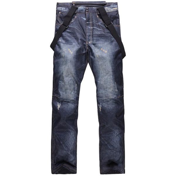 

fashion 2020 winter men outdoor ski pants warm ski trousers waterproof windproof snow pants jean snowboard, Blue