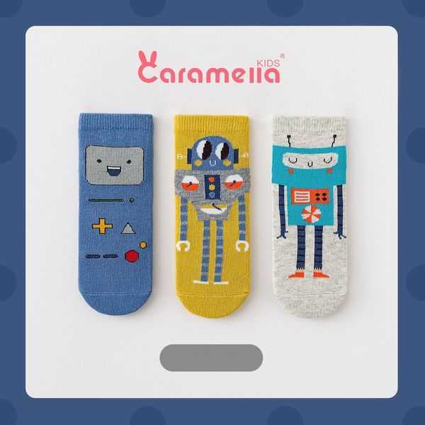 

caramella новой осень зима 2020 3 детей детских дети пары карт детских трубки носков средней корейских милые носки jliay, Black