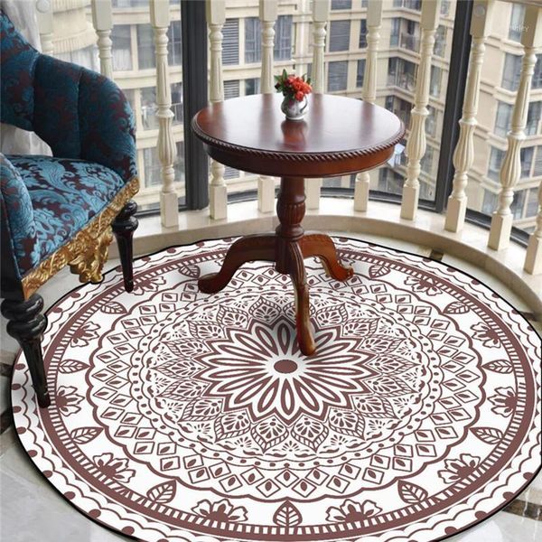 

carpets european-style mandala flower round carpet rugs bedside area rug doormat table chair mat home decor for living room1