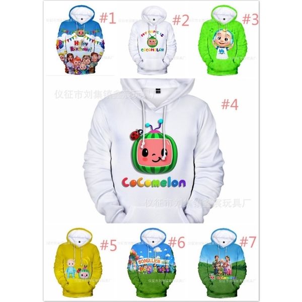 

cocomelon women men cartoon printed sweartshirt hoodies fashion hooded long sleeve t-shirt casual sports clothes m-xxl lly129b, Black