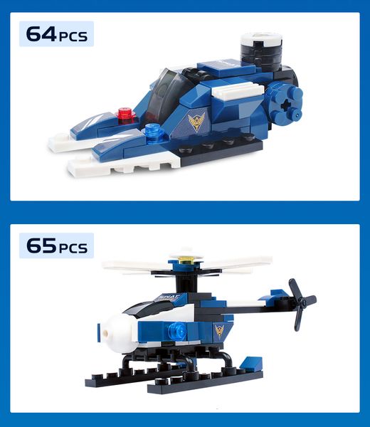 

huiqibao 515pcs 8in1 swat police building blocks city helicopter car 8 figures bricks educational toys for children qylaqu mywjqq