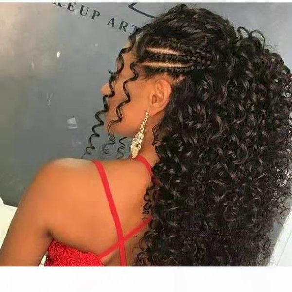 

kinky curly ponytail human hairpiece 8a elephant human ponytail extension natural black 1b for black women 140g