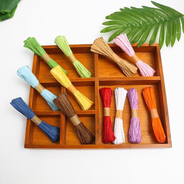 

10 м лот mix color paper веревка raffia ленты свадьба украшения украшения букета подарочная упаковка струна diy скрапбукинг ремесла sqcbkw