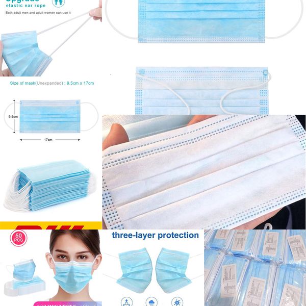 

dhl disposable face with masks thick 3-layer earloops for salon, home use comfortable in stock maskoutletjukn