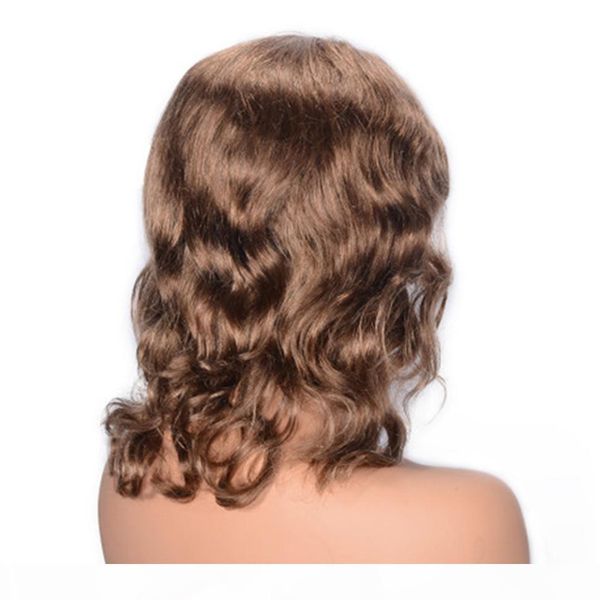 

brazilian wavy lace front wigs pre plucked 130% density 8# human hair wigs natural hairline for women, Black;brown