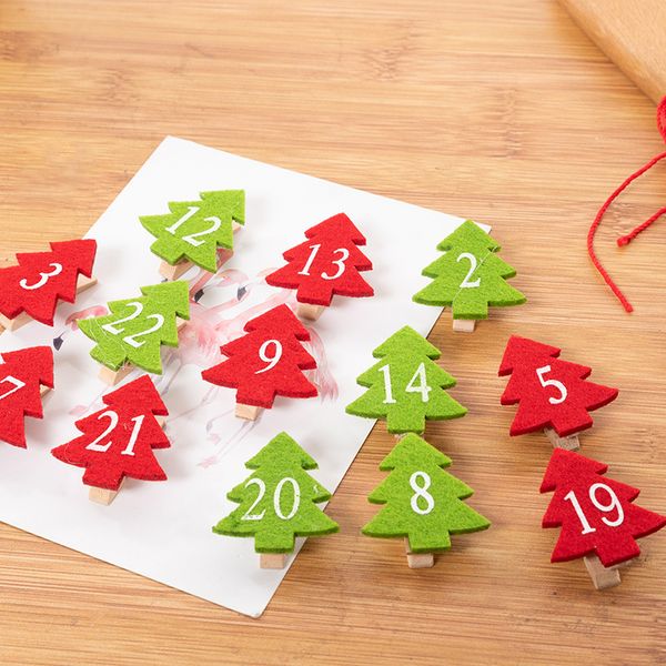 

24pcs / набор рождественская елка звезда shaped деревянные клипы мини деревянные одежда фотобумага peg pin прищепки diy партии корабля