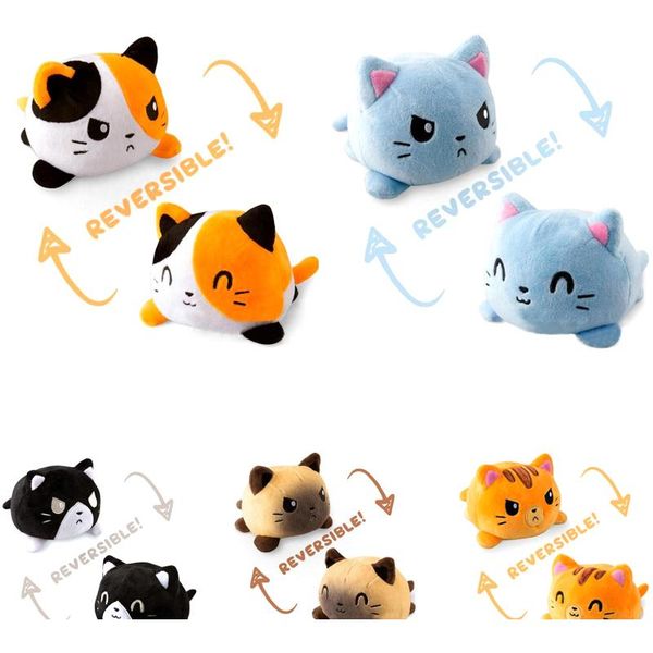 

дети мягкие подарочные кошки плюшевые животные дети двухсторонняя кукла мягкие обратимые милые плюшевые игрушки peluc wmtsxv