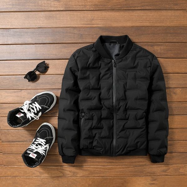 

2020 последний мужская зимняя куртка свет бейсбол теплый пуховик, Black