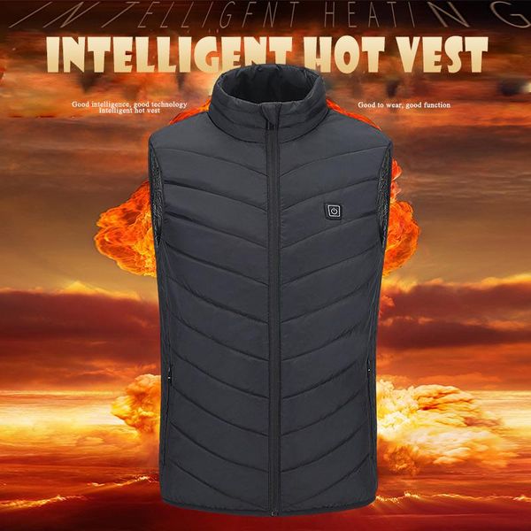 

2020 heating jacket electric heated vest usb heating vest winter thermal cloth washable camping fishing warm hunting skiing, Gray;blue