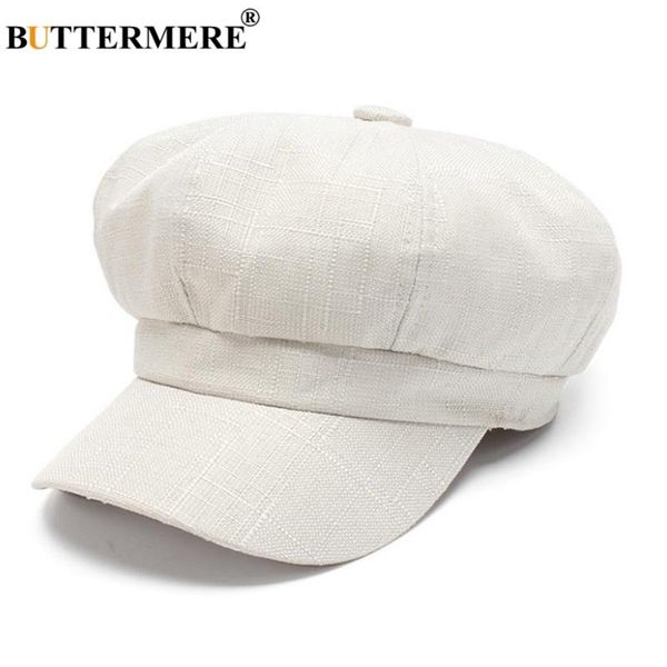 

sboy hats buttermere vintage linen cap women white french painter hat spring summer beret female 2021 octagonal, Blue;gray