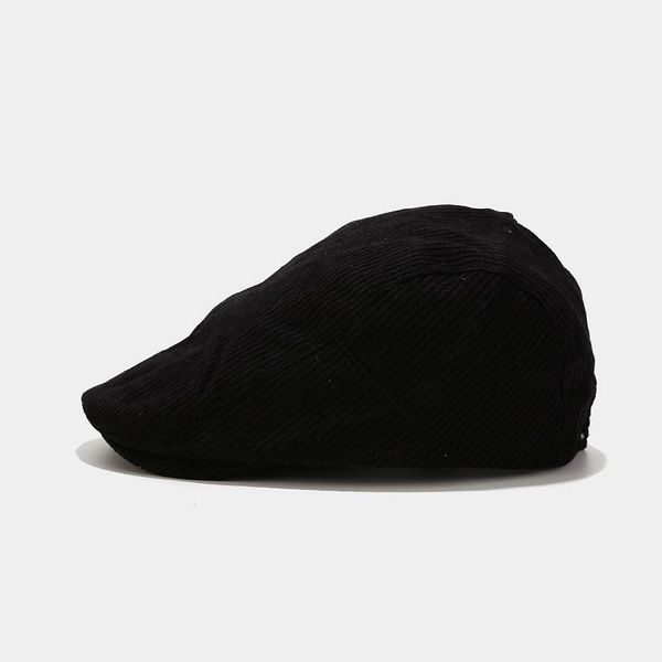 

autumn and winter outdoor all-match forward hat retro corduroy beret hat1, Blue;gray