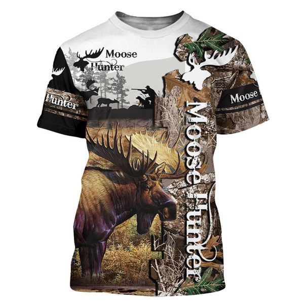 

men 3d moose hunting printed cool 3d print shirts horror plus size hentai men clothing
