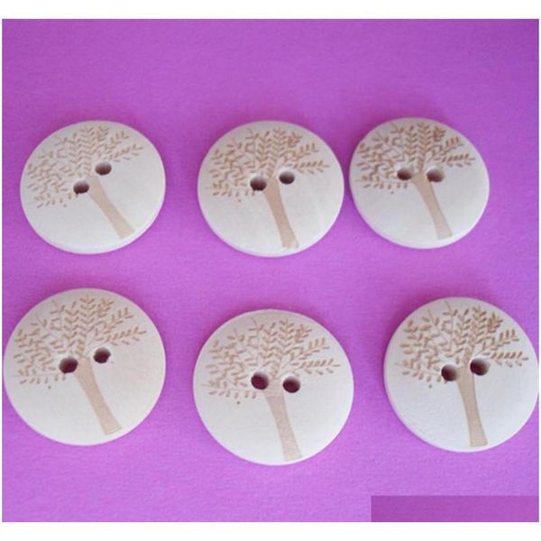 

100-pack wooden buttons cufflinks clothing button laser tree circular button diy kids clothing decoration, jew qylatc wphome