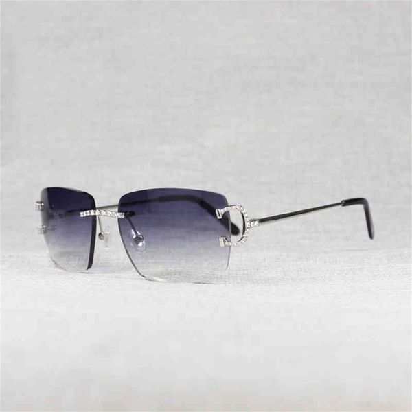 

80% off wholesale rhinestone wire rimless oval sunglasses men stone metal frame square shades for women summer club oculos eyewear, White;black