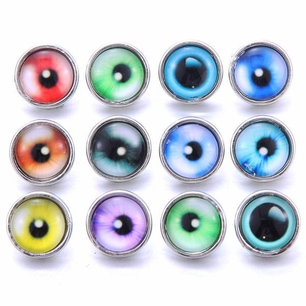 

10pcs lot mixed colors pattern 12mm glass snap button jewelry faceted glass snap fit snap earrings bracelet jewelry h qylejh