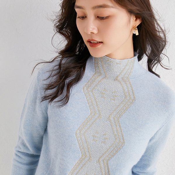 

2021 women pullovers 100% cashmere and wool knitting sweaters new fashion winter woolen knitwear o-neck long sleeve woman cloth kog0, White;black