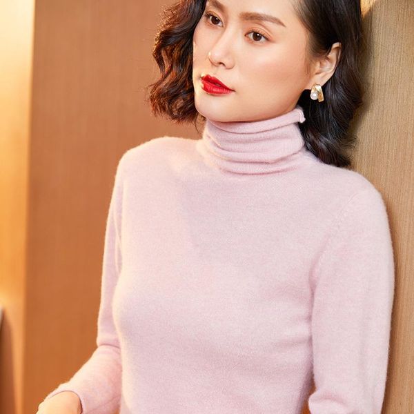 

women's sweaters women 100% genuine cashmere sweater korean simple knitted turtleneck pullover kobieta swetry zjt833, White;black