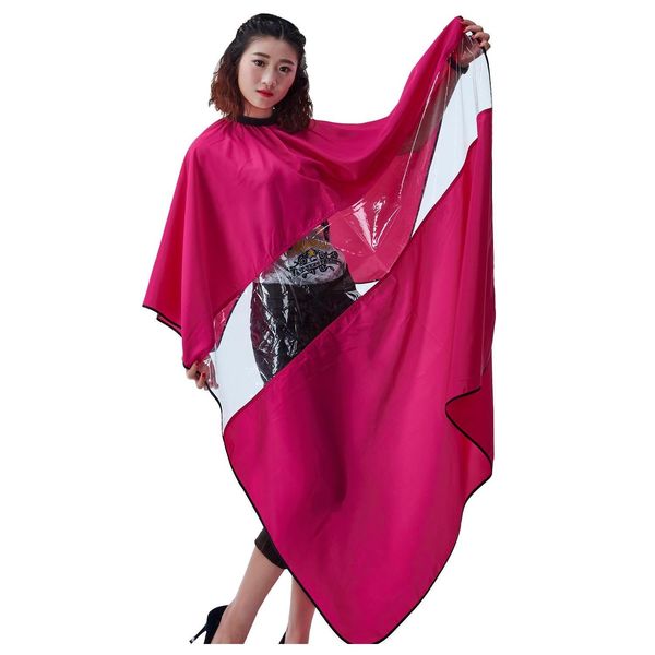 

salon professional hair styling cape,visible transparent with phone viewing window hair cutting coloring waterproof qylnci sweet07