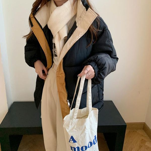 

hzirip 2020 новая женская работа зимнее пальто теплый куртка женщины parkas шищеные цвет стеганые толстые хлеб одежда свободные parkas, Black