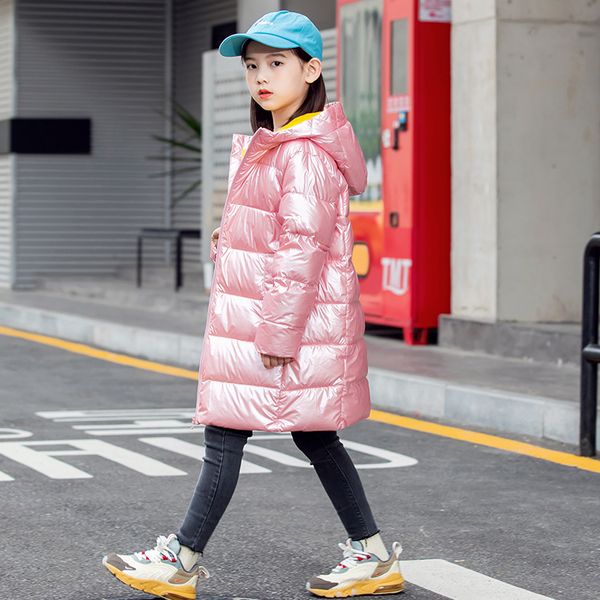 

lmedium m8middle new girls jacket length boys and large hooded children's heavy down coat winter 9vip l, Blue;gray