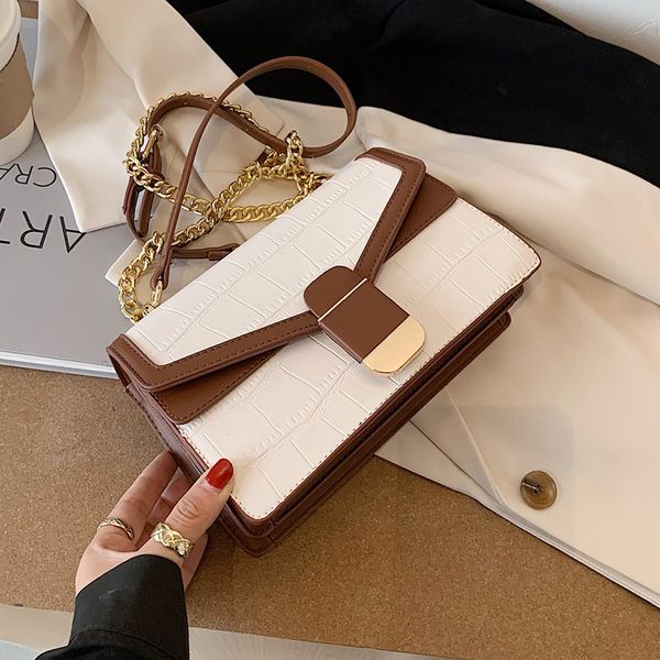 

hbp designer contrast color small pu leather crossbody bags for women 2021 trend shoulder handbags branded women's hand bag