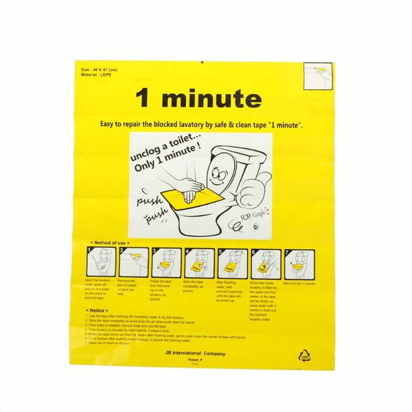 

1pc 40x47cm disposable toilet dredge paste toilet sticker sticker plunger dredge easy fix clogged film