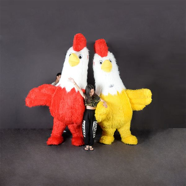 

mascot costumeshalloween advertising promotion 2m/26m/3m cock mascot costume suits party game dress inflatable costume new, Red;yellow