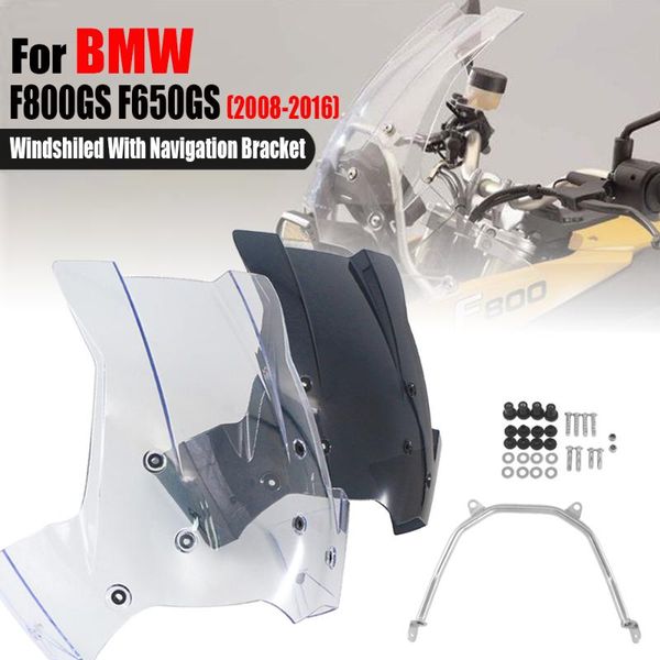 

windshield for f800gs f650gs f800 f650 gs motorcycle windscreen abs wind deflector and navigation mounting bracket 2008-2021