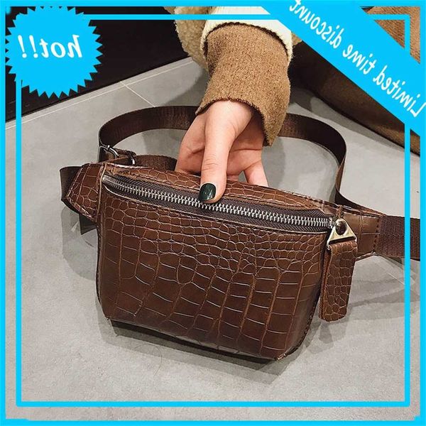 

crocodile pattern pu leather fanny packs for women 2021 new fashion ladies tail bags female small belt girls shoulder bag bolo