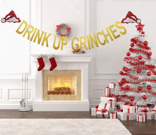 

msjgj green hatflag g74c3 hat flag decorative letters party up drink pulling grinches christmas hat flower pulling christmas