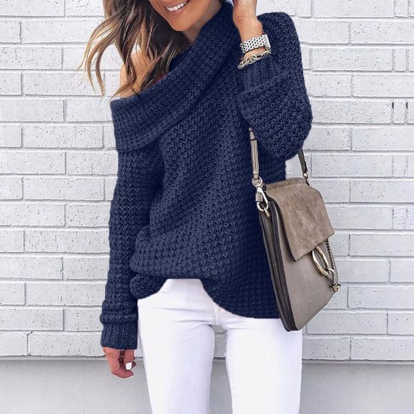 

autumn off shoulder sweater women pullover sweater warm winter knitted ladies long sleeve women loose female1, White;black