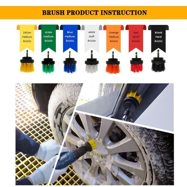 

6pcs/set electric drill power scrub clean brush electric drill brush kit for grout, tiles,bathroom, k bbyige