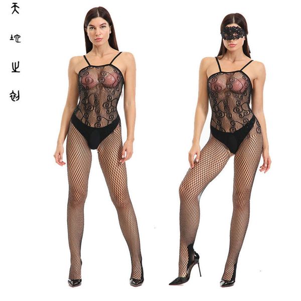 

svels one-piece selling new black net open crotch perspective fun legged silk socks, Black;white