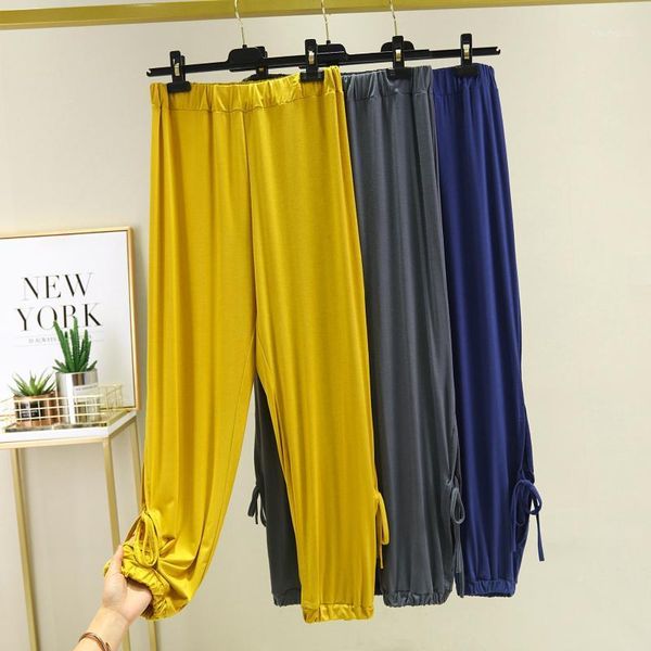 

yoga outfits 2021 pilates pants women soft solid gym fitness loose bandage high waist pocketed pant jogger harem home wear1, White;red