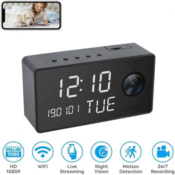 

mini cameras 1080p wifi clock camera 4k night vision wide angle motion dection sensor action home security monitor support sd card1