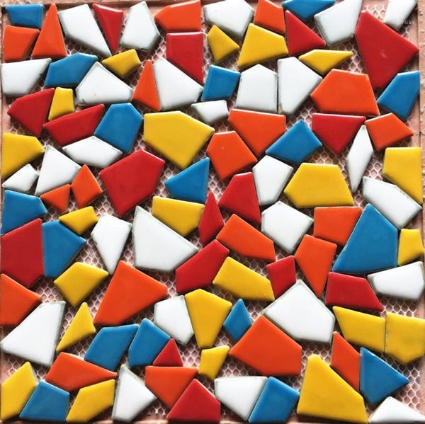 Papéis de parede adorável colorido de colorido de pedras irregulares com mosaico de cerâmica de mosaico DIY Piscina de banheiro infantil da piscina de escada de escada de escada