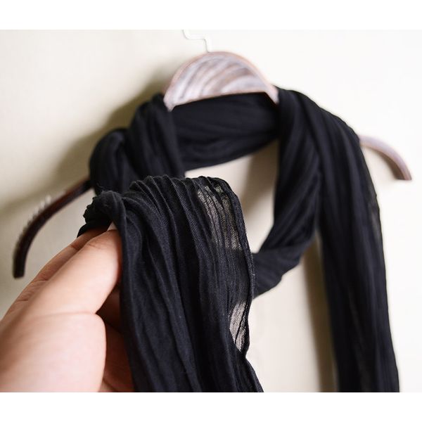 

black spring and autumn thin winter plain color personality with artistic long scarf cotton hemp women leisure, Blue;gray