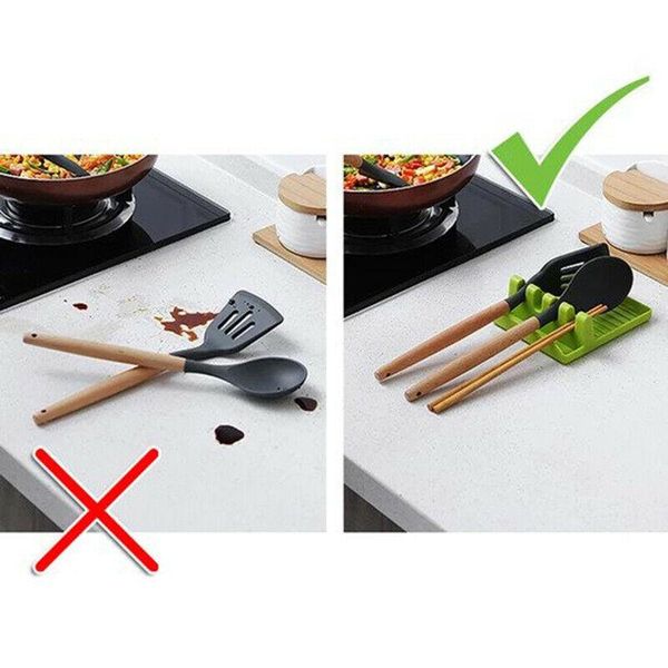 

1pc kitchen shelf upgrade model multifunctional non slip cookware spoon mat sile green kitchen household items h jllymv