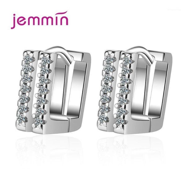 

geometric earrings 925 silver square shaped clear austrian crystal paved setting japanese style ear brincos pendientes jewellery1, Golden;silver
