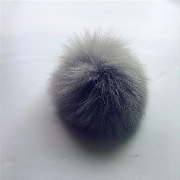 

50 pcs/lot really natural animal fox hairball pom pom diy colorful large fox fur hair ball knitting hats pompom with buckle bbyjxf, Black;white