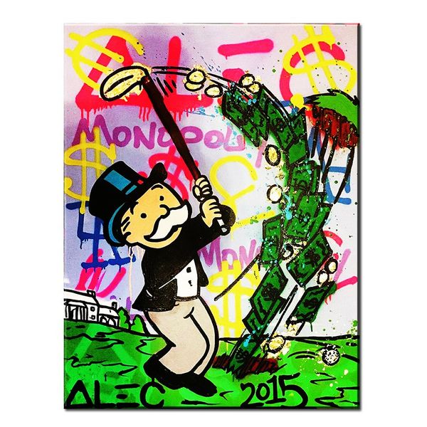 

mr brainwash alec monopoly graffity home decoration oil painting on canvas wall art canvas pictures for living room 201008